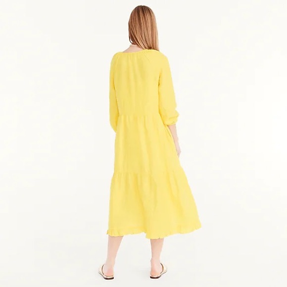 J.Crew Long-sleeve tiered dress in linen - Picture 3 of 7